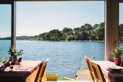Veranda with lake view in the Landes region